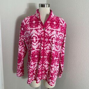 Coolibar Womens UPF 50+ Zip Front Jacket XXL Pink Tie-Dye Long Sleeve Lightweigh